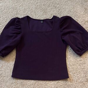 Deep Purple Puff Sleeve Blouse